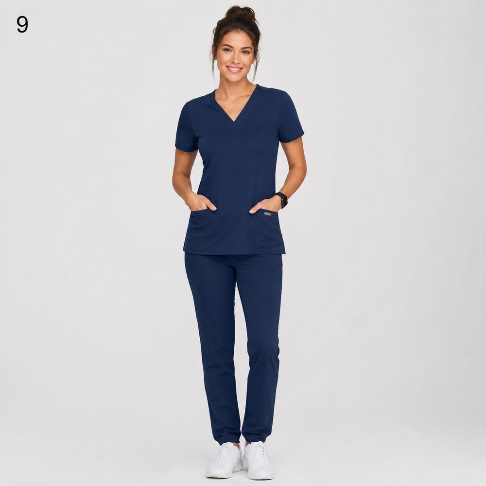 Figs Medical Scrub Top Womens XXS Blue Polyester‎ Rayon Pockets